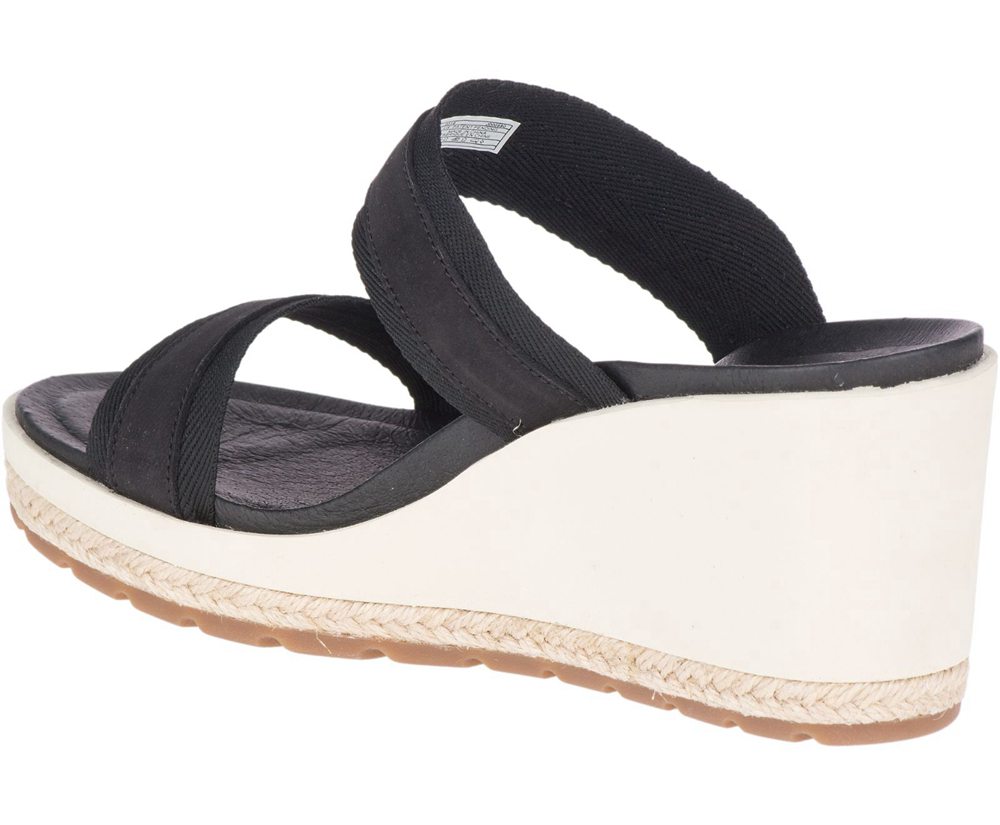 Merrell Sandals Black - Kaiteri Wedge Slide - Womens 74GASLHWX